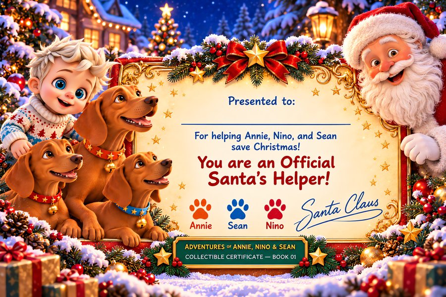 Official Santa's Helper certificate