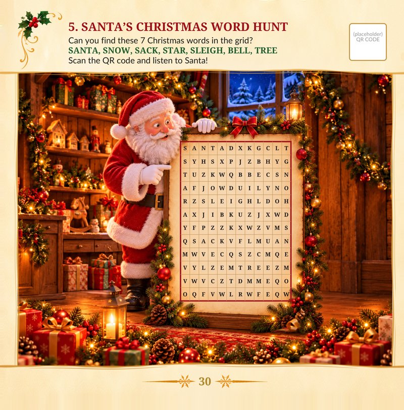 Book page 30: Santa’s Christmas Word Hunt